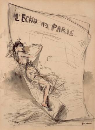 Jean-Louis Forain, L'Echo de Paris, ca. 1899. Watercolor, crayon on laid paper. Dixon Gallery a ...