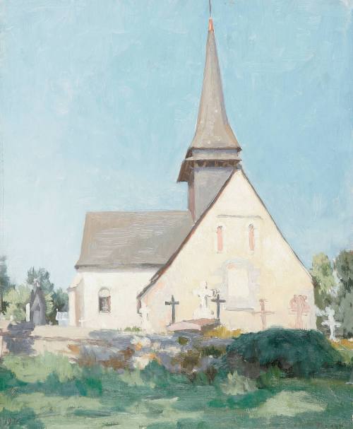 André Noufflard, The Church at Fresnay, 1934. Oil on canvas. Dixon Gallery and Gardens; Gift of ...