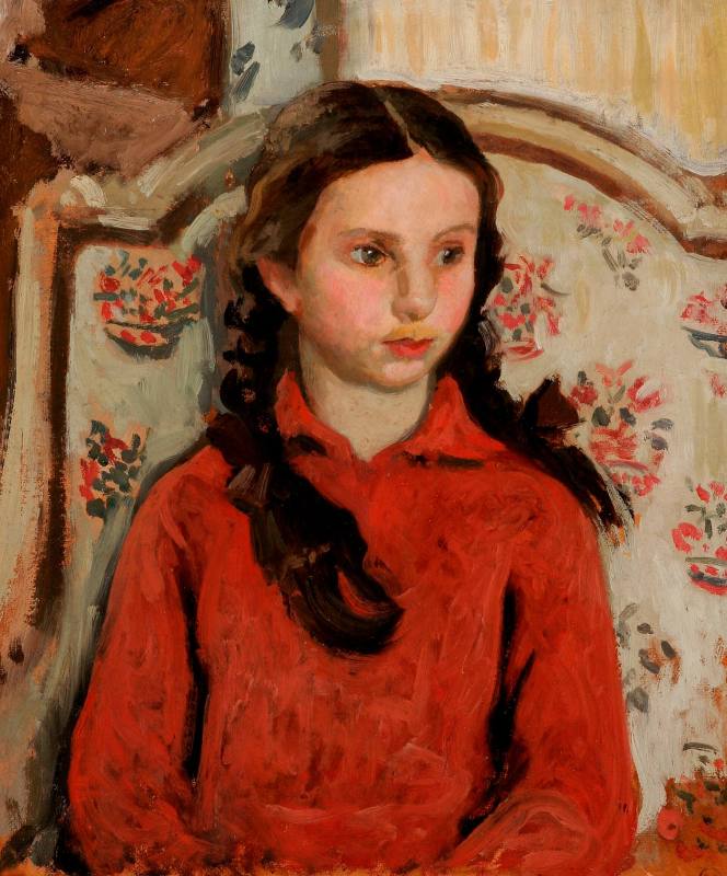 Berthe Noufflard, Henriette in a Red Sweater, 1924. Oil on cardboard. Dixon Gallery and Gardens ...