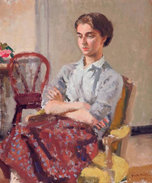 Berthe Noufflard, Geneviève with Folded Arms, 1951. Oil on canvas. Dixon Gallery and Gardens; G ...