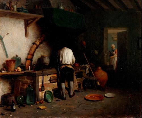 Charles-Emile Jacque, The Alchemist, ca. 1850. Oil on canvas. Dixon Gallery and Gardens; Gift o ...