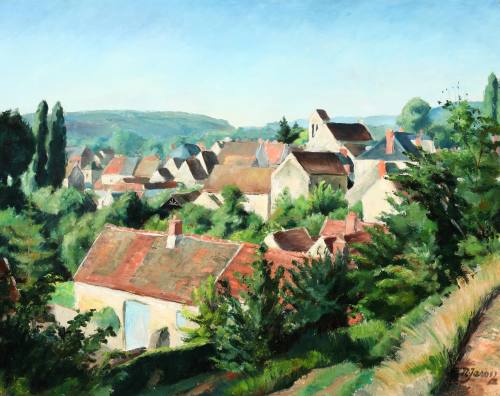 Romain Jarosz, Village View, n.d. Oil on canvas. Dixon Gallery and Gardens; Bequest of Mr. and  ...