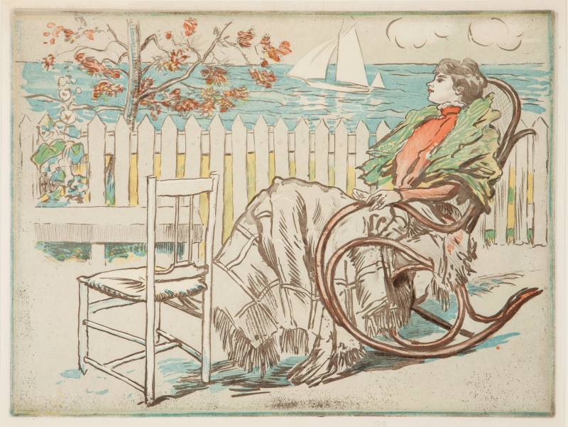 Pierre-Georges Jeanniot, Woman in a Rocking Chair, 1990. Color aquatint on paper. Dixon Gallery ...