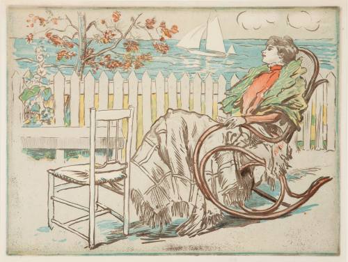 Pierre-Georges Jeanniot, Woman in a Rocking Chair, 1990. Color aquatint on paper. Dixon Gallery ...