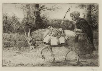 Alphonse Legros. The Milkmaid or The Milkmaid of Boulogne, n.d. Etching and drypoint on wove pa ...