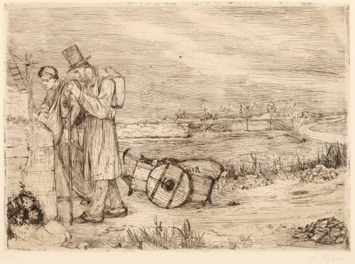 Alphonse Legros, The Vagabonds of Montrouge, n.d. Etching laid on laid water mark paper. Dixon  ...