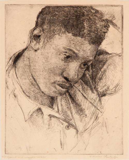 Henriette Amiard Oberteuffer, Study of a Man's Head for the Vicksburg Mural, ca. 1938-1940. Etc ...