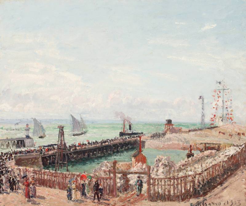Camille Pissarro, The Jetty at Le Havre, High Tide, Morning Sun, 1903. Oil on canvas. Dixon Gal ...