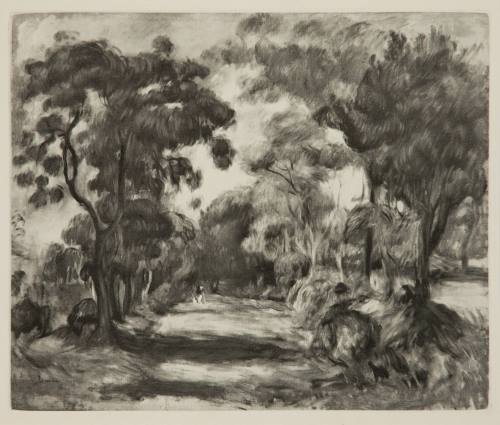 Pierre-Auguste Renoir, Paysage, 1919. Copper plate engraving in black ink on Arches. Dixon Gall ...