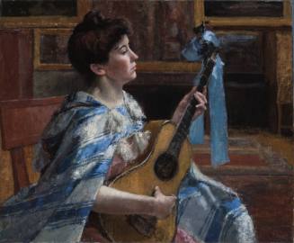 Henri Stanislas Rouart, Woman Playing the Guitar, ca. 1885 - 1890. Oil on canvas. Dixon Gallery ...