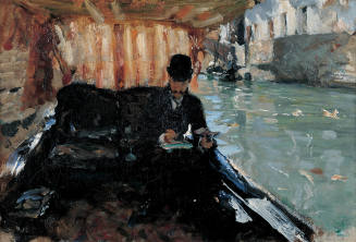 John Singer Sargent. Ramón Subercaseaux in a Gondola, 1880. Oil on canvas mounted on panel. Dix ...