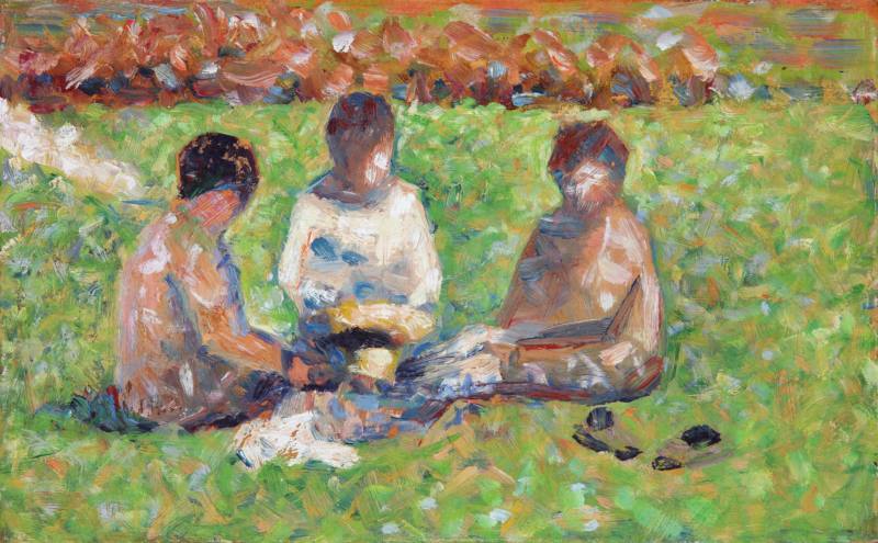 Georges Seurat. The Picnic. ca. 1885. Oil on canvas. Dixon Gallery and Gardens; Gift of Montgom ...