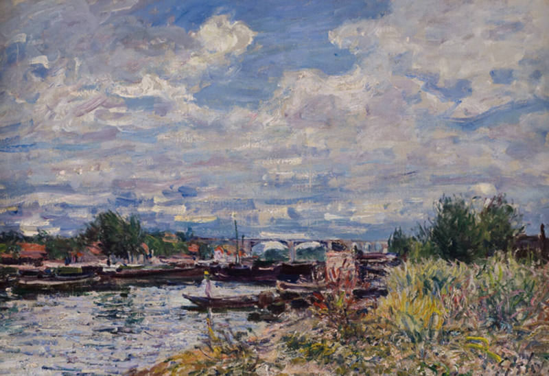 Alfred Sisley, The Seine at Billancourt, ca. 1877-78. Oil on canvas. Dixon Gallery and Gardens; ...