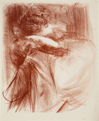 Albert Belleroche, Miss Clifton in Profile, 1904. Lithograph on paper, printed in sanguine. Dix ...