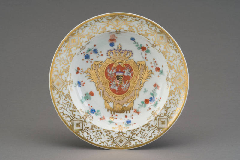 Meissen, Armorial Soup Plate from the State Service, Nineteenth century. Hard-paste porcelain.  ...