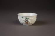 Bow Prunus-Molded Teabowl Enameled with 'Famille-Rose' Flowers, 1753-1758. Soft-paste porcelain ...