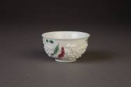 Bow Prunus-Molded Teabowl Enameled with 'Famille-Rose' Flowers, 1753-1758. Soft-paste porcelain ...