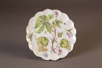 Bow Botanical Dish Painted with a 'Cotton Tree' Specimen, 1756-1760. Soft-paste porcelain. Dixo ...