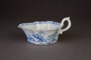 Bow Lobed Sauceboat Painted in Underglaze  Blue with the 'Desirable Residence' Pattern, 1755-17 ...