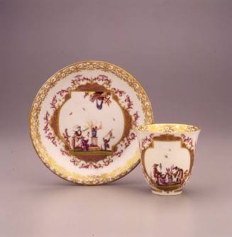 Meissen, Beaker and Saucer, late nineteenth or early twentieth century in style of ca. 1724. Ha ...