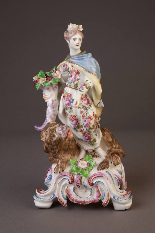 Bow Figure of Ceres, Allegory of 'Earth' from a Set of 'The Four Elements', 1765-1770. Soft-pas ...