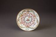 Bristol Saucer Painted in the French Taste with Floral Garlands and Gilt Scrolls, ca. 1775. Har ...